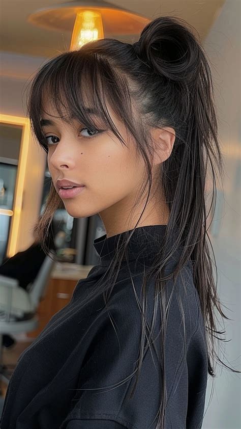 25 Ponytails with Bangs Ideas to Rock in 2024 - divagaze.com