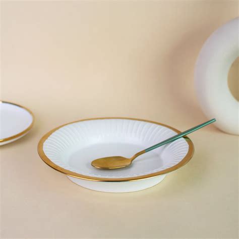 Aurulent Rim Crinkled Starter Plate (8 Inches) – The June Shop