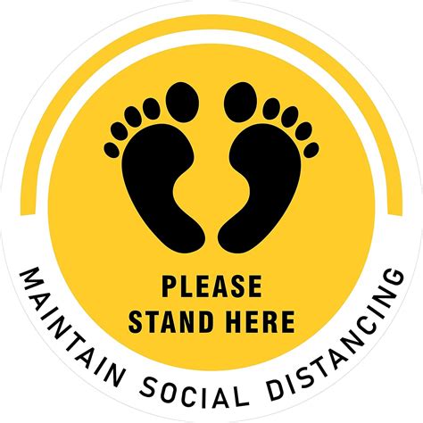 Aditya sign Foot Print (Stand Here) Sticker Maintain Social Distancing ...