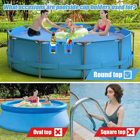 No-spill Poolside Organizers 6-Pack Poolside Cup Holders - With Hook ...
