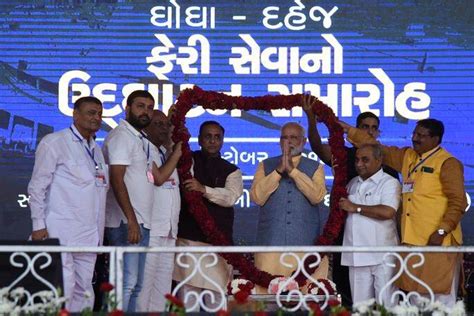PM Modi inaugurates Ro-Ro Ferry Service between Ghogha and Dahej