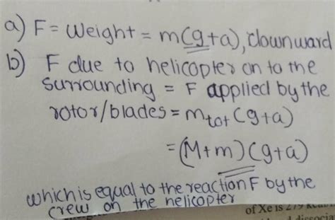 10.A helicopter of mass M is rising vertically upwards with an ...