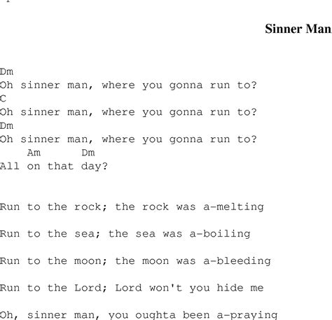 Sinner Man - Christian Gospel Song Lyrics and Chords