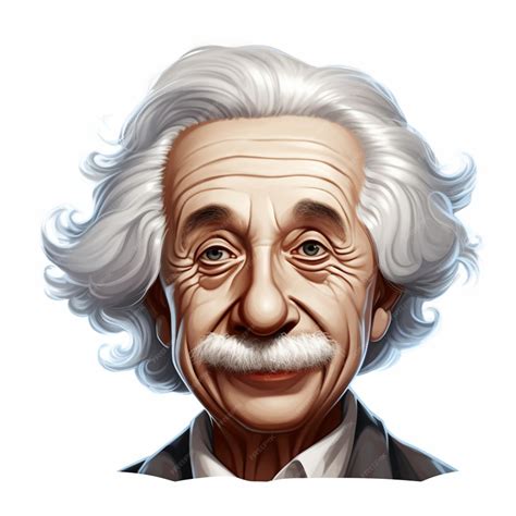 Premium Photo | A cartoon albert einstein headshot on a white ...