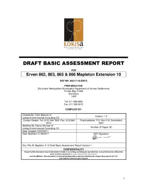 Fillable Online Basic Assessment Report for Erven 862, 863, 865 & 866 ...