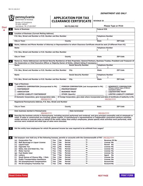 Tax Certificate Pa Rev 181 ≡ Fill Out Printable PDF Forms