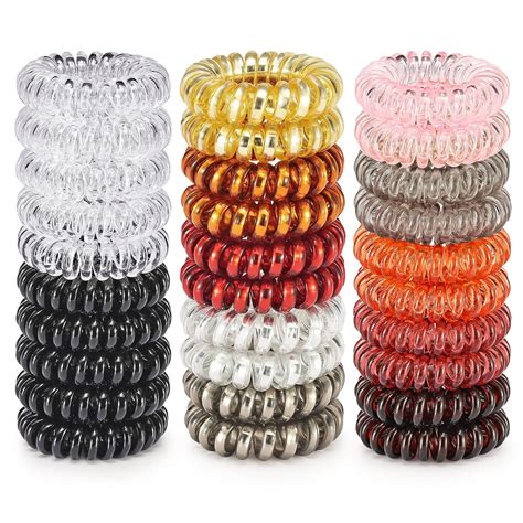 20 Pcs Spiral Hair Ties, No Crease Coil Hair Ties, Phone Cord Hair Ties ...