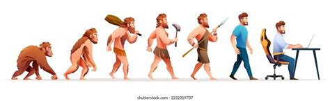 Image result for Human Evolution Cartoon