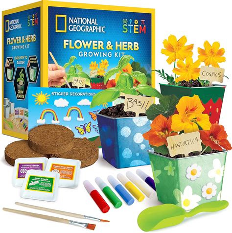 Amazon.com : National Geographic Flower & Herb Gardening Kit for Kids ...