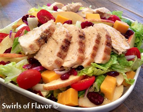 Maple Balsamic Chicken Salad With Apples - Swirls of Flavor