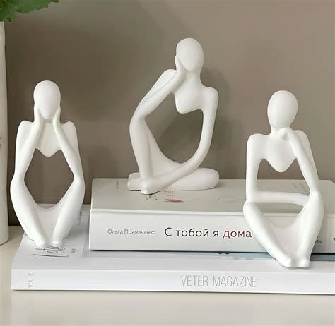 Buy URBAN SENSE ceramic Thinker Men Statue Set of 3 Modern Art ...