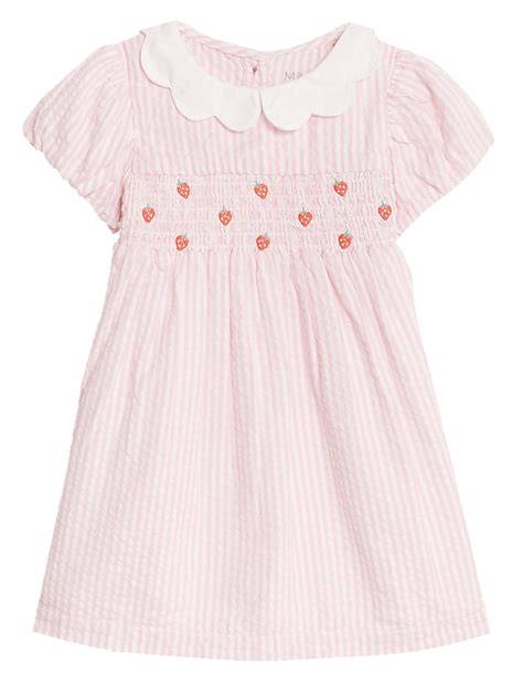 Buy Pure Cotton Striped Strawberry Dress at Marks & Spencer