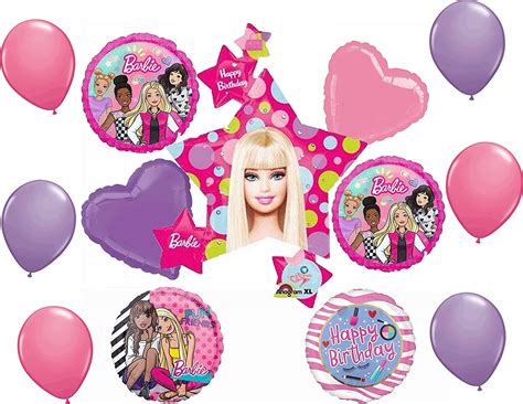 Barbie Doll Party Supplies and Birthday Balloon Bouquet Decorations ...