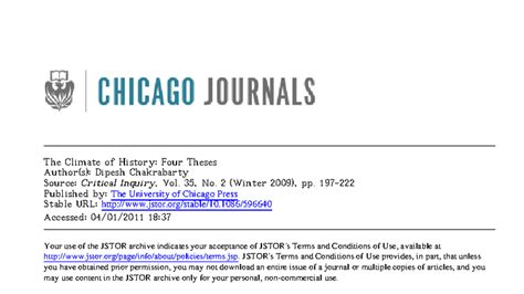 The Climate of History: Four Theses by Dipesh Chakrabarty (Critical ...
