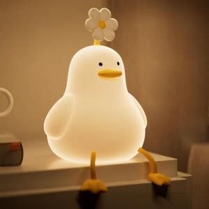 Delrin Duck Night Light for Kids Room, LED Rechargeable, Tap Control 3 ...