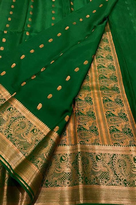 Get 20% Off on Green Mysore Handloom Pure Crepe Silk Saree