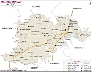 Mahbubnagar District Map, Telangana (48 Width) : Amazon.in: Office Products