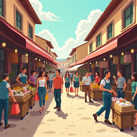 Shopping in the Market Cartoon 的图像结果