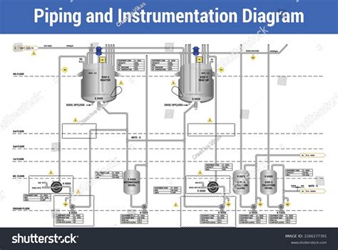Vector Illustration Piping Instrumentation Diagram Stock Vector ...