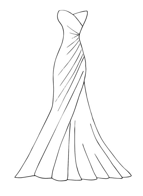 70+ Wedding Dress Coloring Pages - Free Printable PDF & Online Coloring | Wedding dress drawings ...