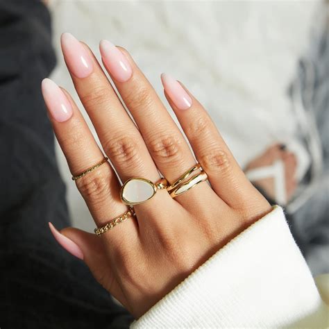 Buy Modelones Press on Nails, Short Almond & French Tips Nails ...