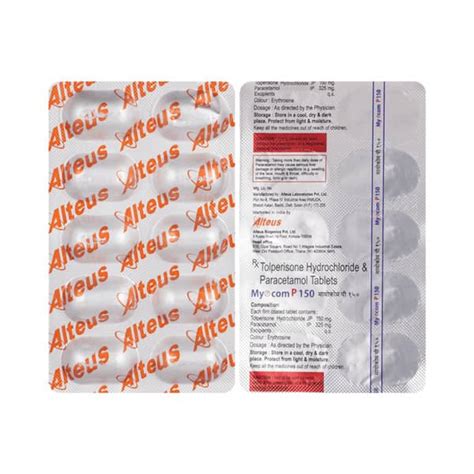 Myocom P 150mg Strip Of 10 Tablets: Uses, Side Effects, Price & Dosage ...