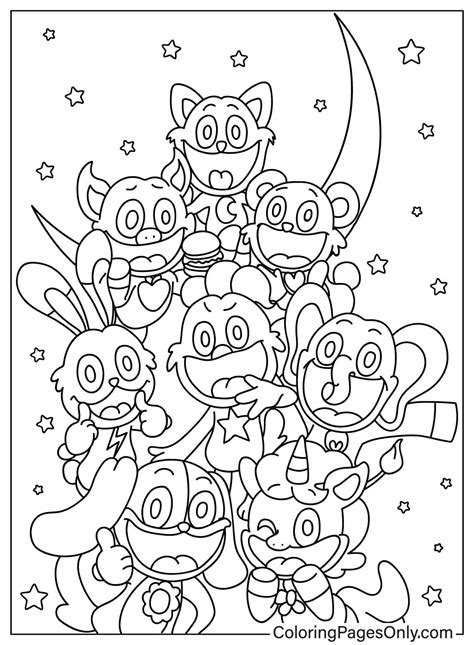 Smiling Critters Coloring Pages