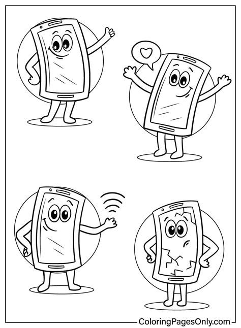 Phone Coloring Pages 的图像结果
