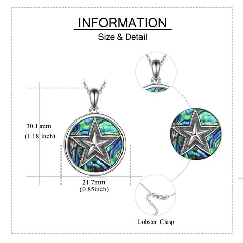 Buy YAFEINI Pentacle Necklace Sterling Silver Abalone Shell Wicca ...