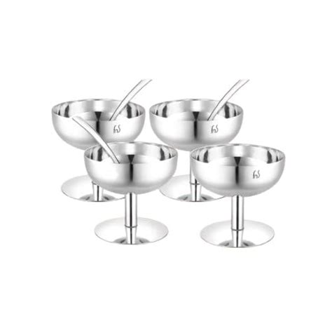 Buy FNS Delight Stainless Steel Pudding Set For Serving Ice Cream ...