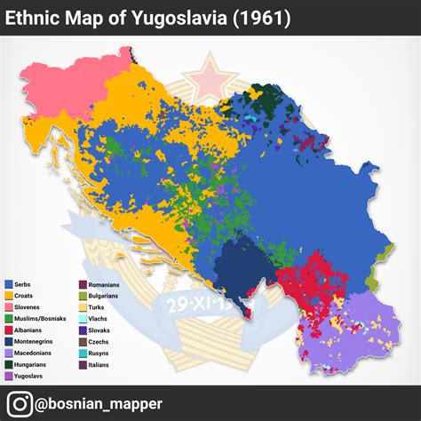 Ethnic map of Yugoslavia, 1961. by bosnian_mapper - Maps on the Web