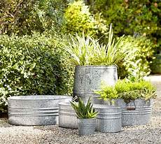 Metal Garden Containers by Eclectic Galvanized Metal Planters Pottery Barn Metal Garden Containers