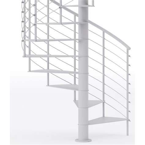 Mylen Stairs Hayden 60-in x 14.67-ft 1 Platform Rails White Spiral ...