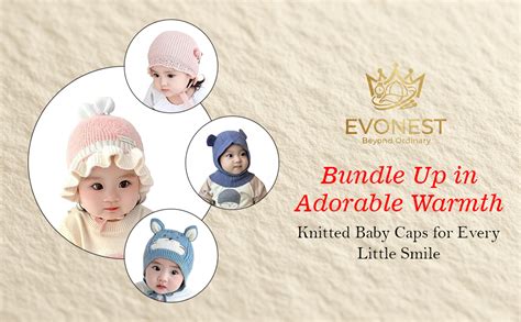 EvoNest Double Layered Woollen Cap for 6-12 Month Kids with Horn Design ...