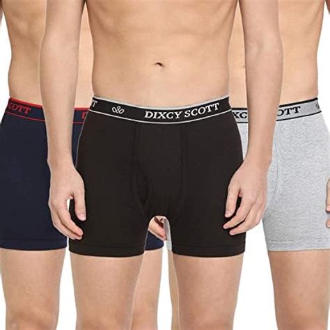 Buy Dixcy Scott Men's Cotton Trunks (Pack of 3) (cross trunk_Assorted ...