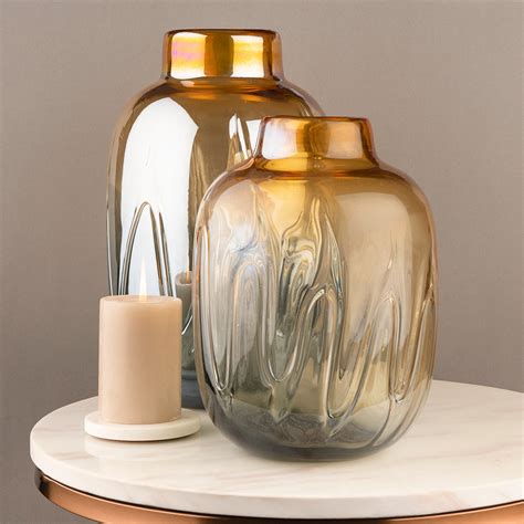 The Autumn Country Jar Handblown Glass Decorative Vase - Pair – Dekor ...