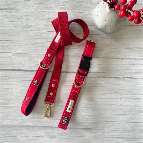 Cotton Dog Collar & Leash Set | PoochMate Soft Cotton Dog Collars