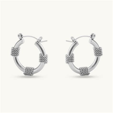 Lustre Links Silver Hoop Earrings – PALMONAS