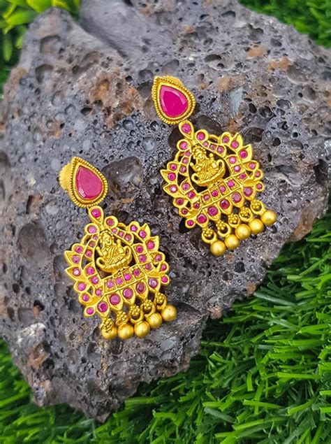 Gold plated Classic AD Jhumka Earrings – Griiham
