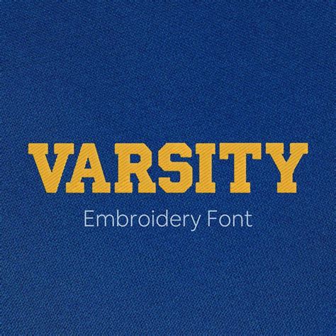 Varsity Embroidery Font - 7 Sizes - BX, PES + 8 Formats - Jacket Letters - Football, Sport ...