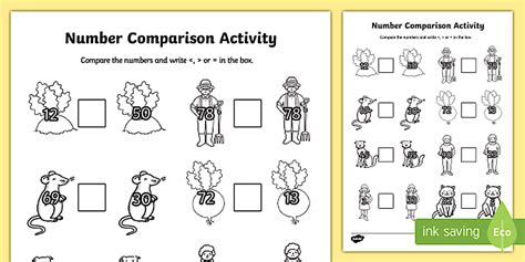 The Enormous Turnip Number Comparison Worksheet