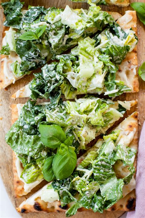 Caesar Salad Pizza - This Savory Vegan