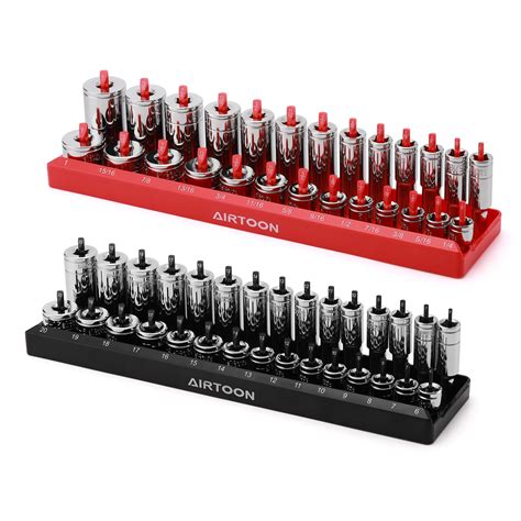 Buy AIRTOON 3/8-Inch Drive Socket Organizer Trays, 2-Piece SAE and ...