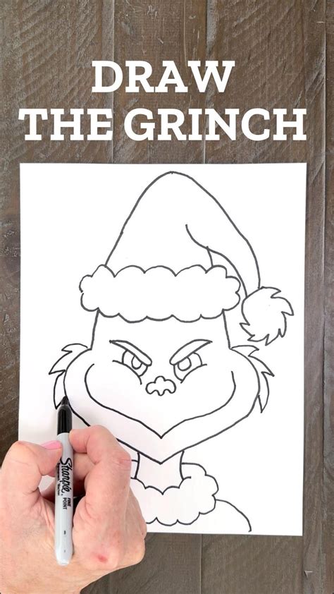 How to Draw the Grinch: Easy Step-by-Step Art Lesson for Kids | Xmas ...