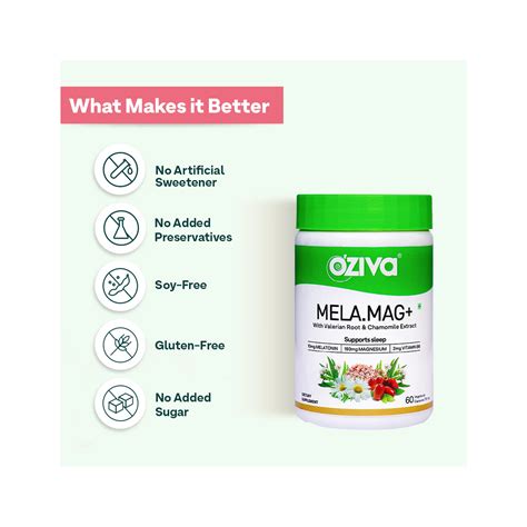 Oziva Plant-Based Mela Mag+ for Sleep 60 Capsules - Cureka