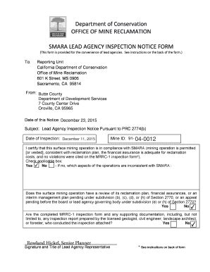 Fillable Online lf buttecounty B2015b Annual Inspection ReportDry Creek ...