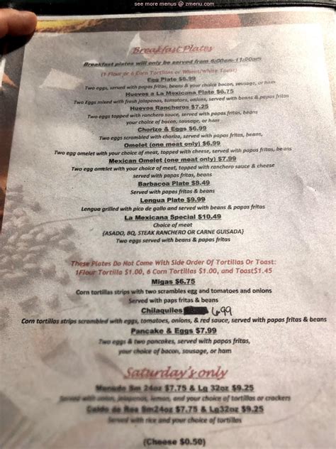 Online Menu of La Mexicana Restaurant, Andrews, Texas, 79714 - Zmenu