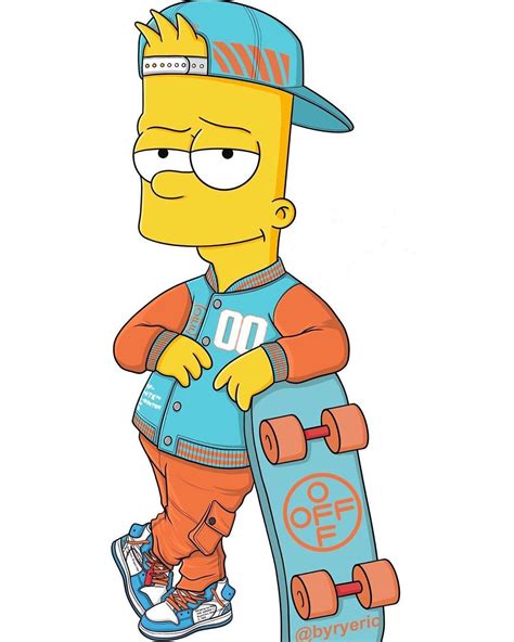 How to draw bart simpson on a skateboard – Artofit