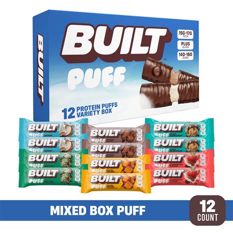 BUILT Bar, Puff Protein Bars, High Protein, Collagen, Variety Pack ...