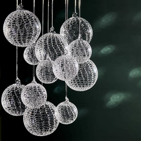 Eira Round Clear Laced Glass Christmas Tree Ornaments Set of 8 | CB2 Canada